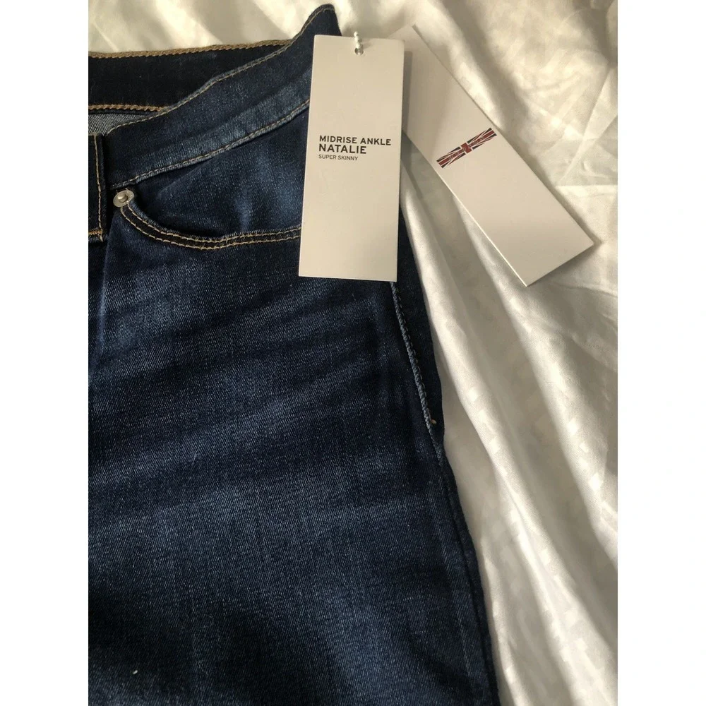 Women's Hudson Natalie Mid rise Ankle Super Skinny Blue Jeans size 24 New
